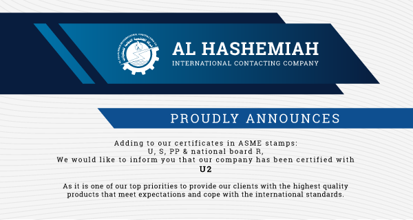 ASME U2 has been added to Al Hashemiah Certifications